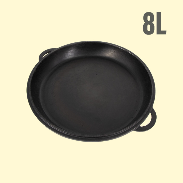 Deckel-Bratpfanne 10 L, aus Gusseisen