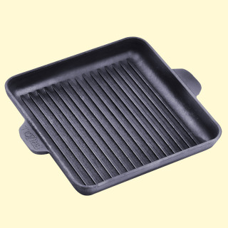 Гриль-Сковорода квадратная из чугуна Brizoll H181825G, 18 х 18 x 2,5 см