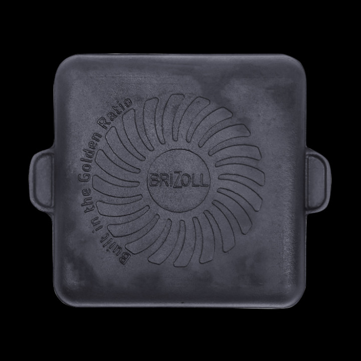 Gusseisen Grill-Servierpfanne, quadratisch Brizoll H181825G, 18 x 18 x 2,5 cm