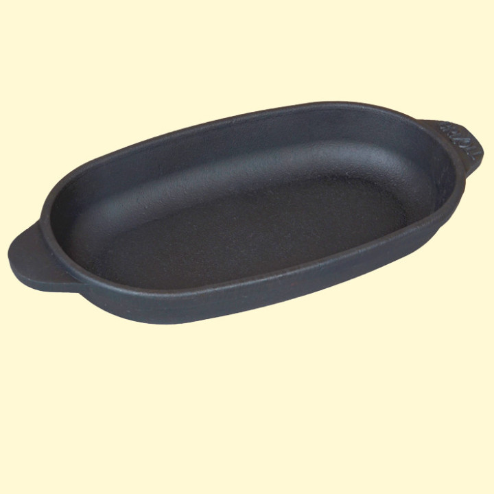 Brizoll Oval Cast Iron Frying Pan, H1810, 18 x 10 x 2,5 cm