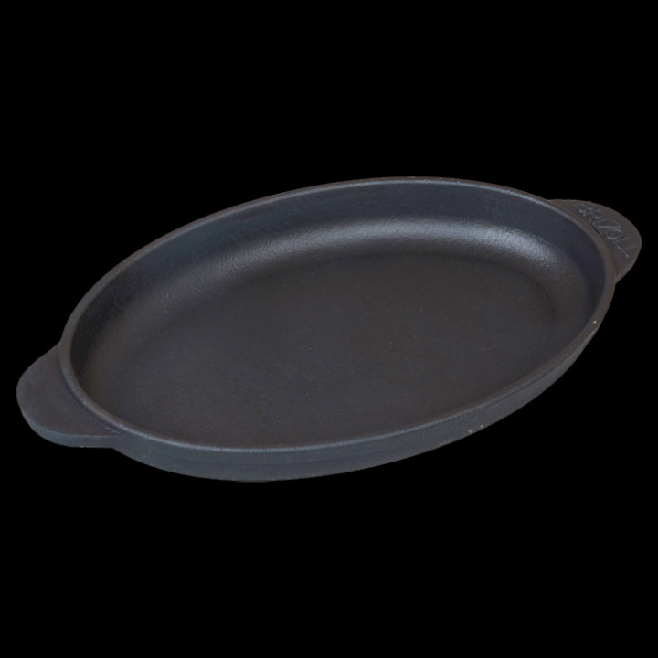 Brizoll Oval Cast Iron Frying Pan, H2214, 22 x 14 x 2,5 cm