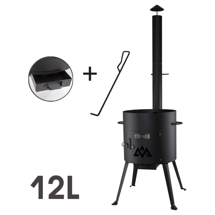 Utschak mit Schornstein für Kasan 12 L, Ø 405 mm, H: 124 cm