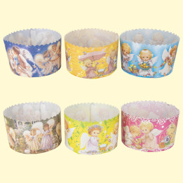 Backform-Set für Osterkuchen Engel 50 St, aus Backpapier, H 8,5 cm, ∅13 cm