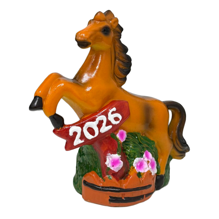 Spardose – Jahr des Pferdes 2026 in zwei Varianten, 14,5 x 7 x 15 cm, aus Resin