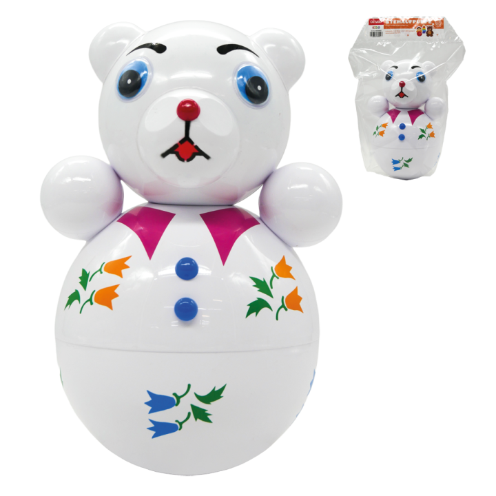 Musikalische Stehaufpuppe, ca. 15 cm, aus PVC, Blau