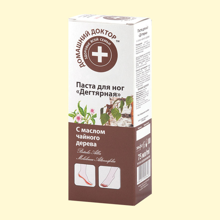 Fußpaste Domaschnij Doktor Birkenteer mit Teebaumöl, 75 ml