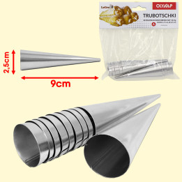 Backform 10-er Set Trubotschki aus Edelstahl, klein, L-9 cm Ø2,5 cm *
