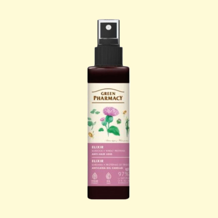 Green Pharmacy Burdock and Wheat Proteins Anti-Hair Loss Elixir, 150 ml