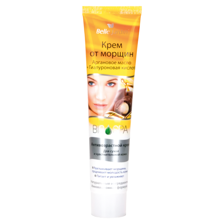 Belle Jardin Anti-Wrinkle Face Cream with Argan Oil and Hyaluronic Acid, 125 ml