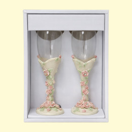 Gläserset für Hochzeit, 2 Stück (in zwei Designs)