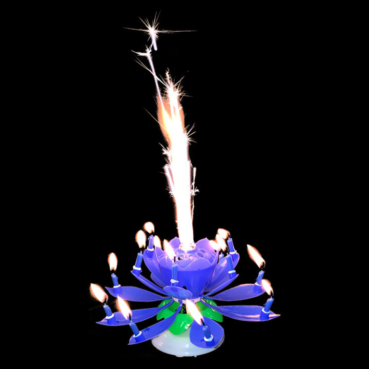 MUSIKKERZE - HAPPY BIRTHDAY- Melodie, Blau