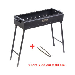 Мангал со складными ножками и щипцами ДШВ: 80 x 33 х 80 см, из стали 2 мм *