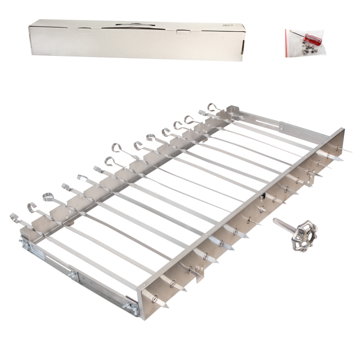 SESAM grill attachment without motor! for 15 skewers. L-82 cm, width adjustable 24-40 cm