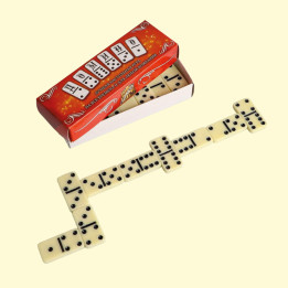 Domino Game Time, red, 28 pcs, 14.5 × 4.7 × 3.4 cm, tile 4 × 0.5 × 2 cm