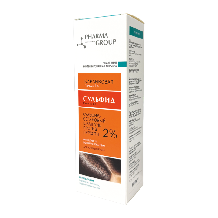 Pharma Group Сульсеновый шампунь против перхоти 2% для жирных волос, 150 мл *