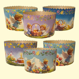 Backform-Set für Osterkuchen Engel 50 St, aus Backpapier, H 8,5 cm, ∅ 11 cm *