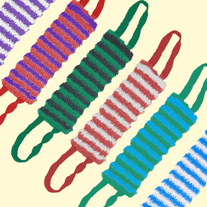 Hard striped washcloth, approx. 42 x 10 cm, different colors
