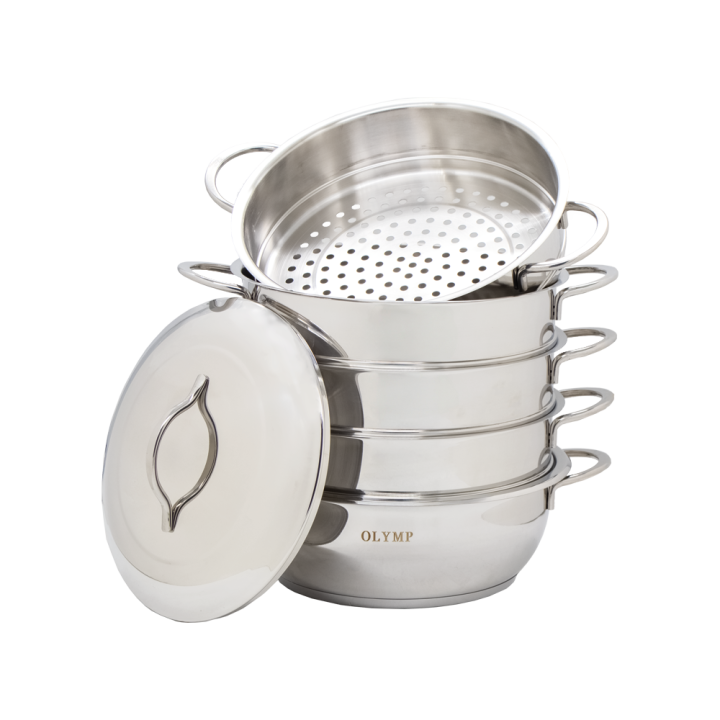 Mantovarka 32 cm, 6 parts, stainless steel 18/10, with metal handles