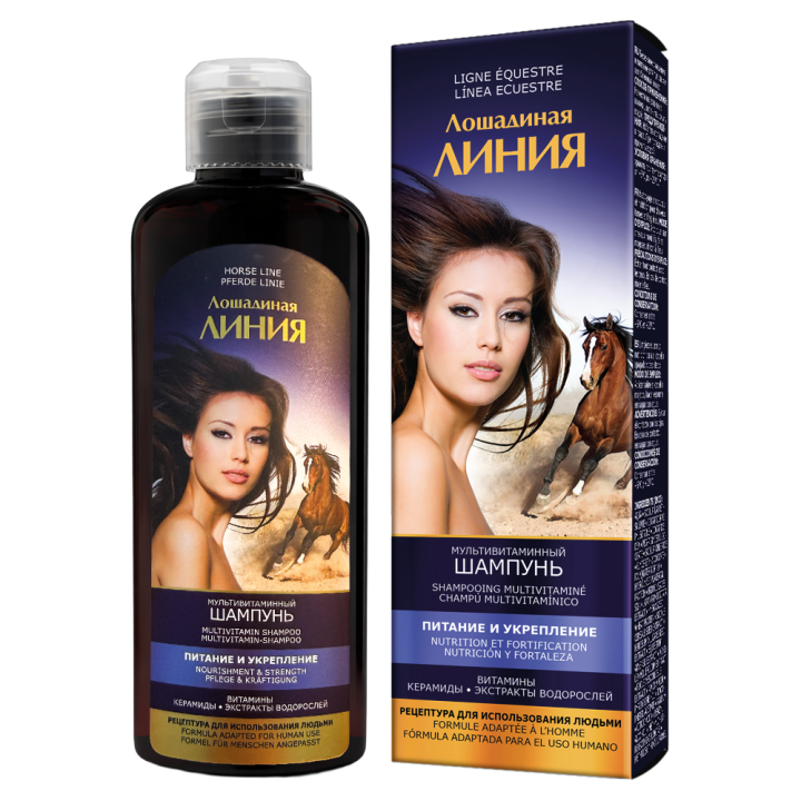 Pharma Group Horse Line – Multivitamin Shampoo for Strengthening and Nourishing Hair, 200 ml