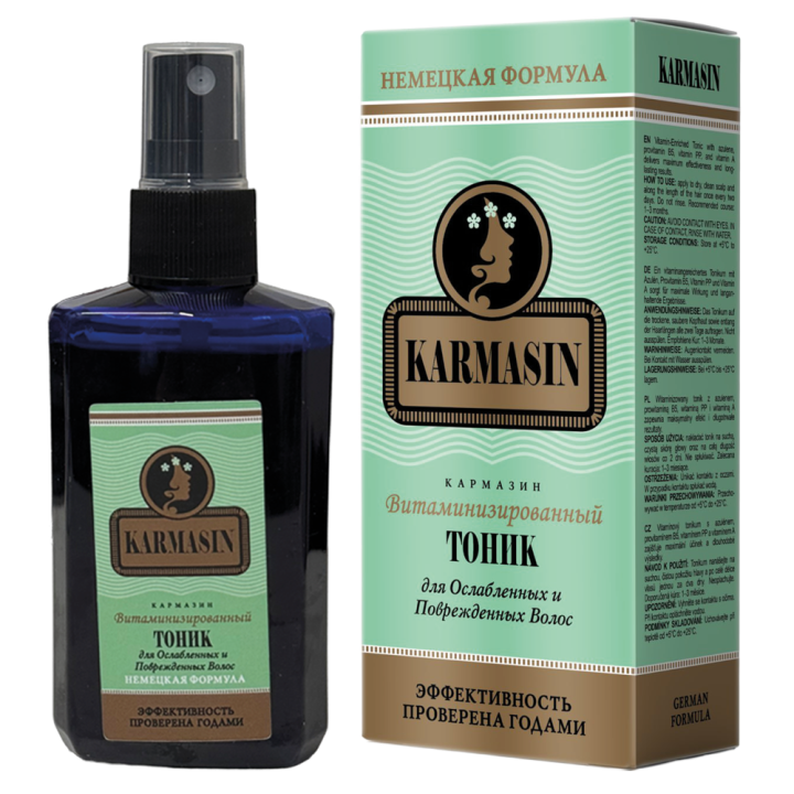 Pharma Group KARMASIN – Vitaminized Tonic for Weak and Damaged Hair, 100 ml