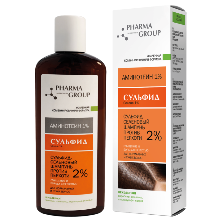 Pharma Group SELENIUM – Anti-Dandruff Shampoo with 2 % Selenium Sulfide for Normal and Dry Hair, 150 ml