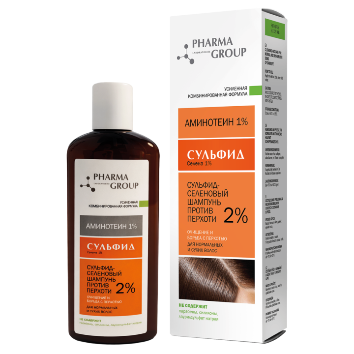 Pharma Group SELENIUM – Anti-Dandruff Shampoo with 2 % Selenium Sulfide for Normal and Dry Hair, 150 ml