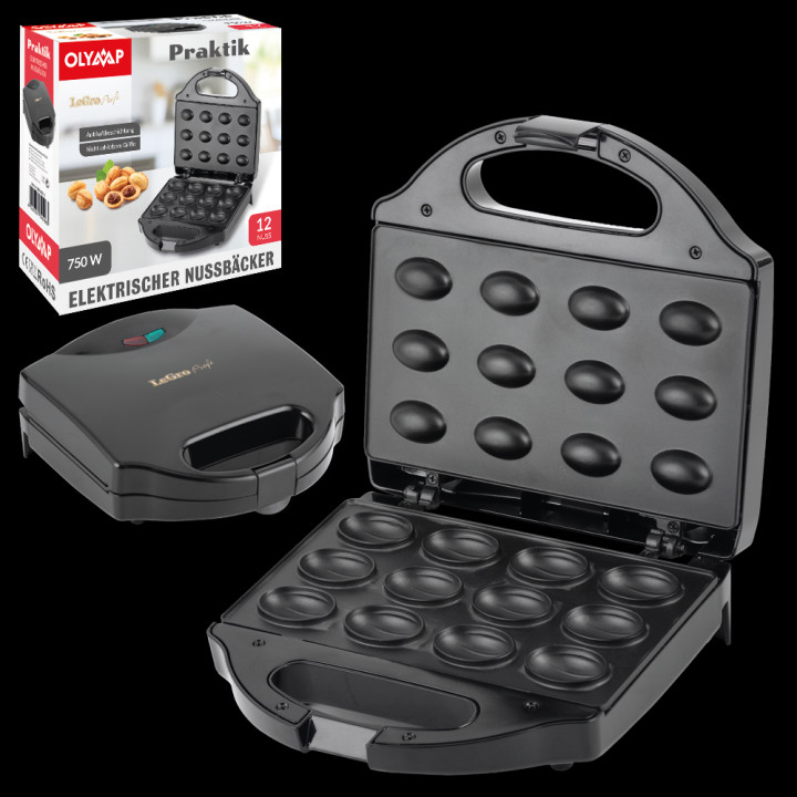 Electric nut baker - practical, 12 nuts, 750 W, 22 х 10 х 21.5 cm