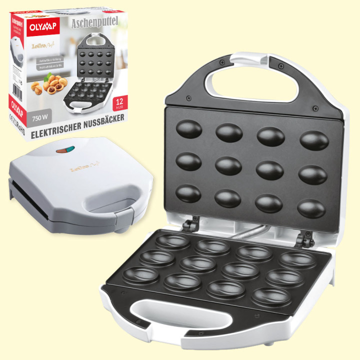 Electric nut maker Cinderella for 12 pieces, 22.5 x 21.5 x 9.5 cm