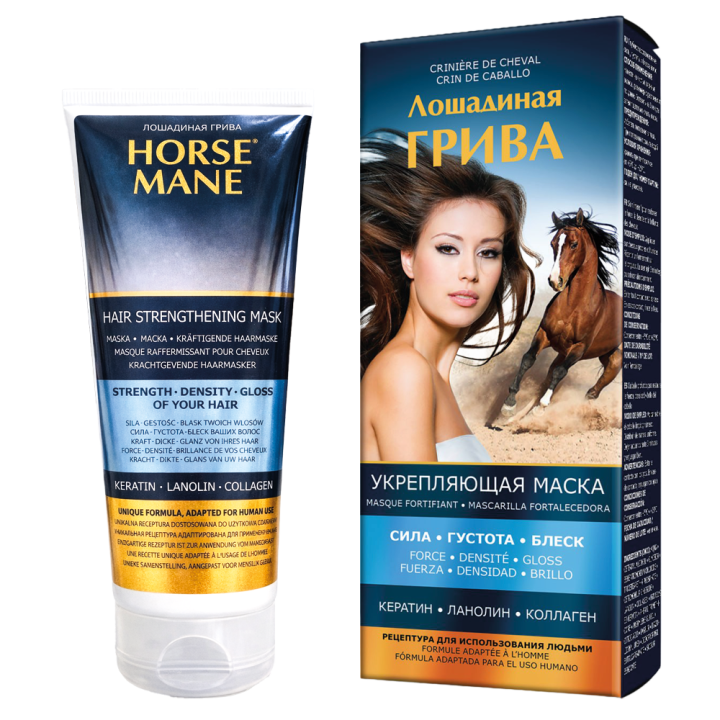 Pharma Group Horse Mane – Strengthening Hair Mask with Keratin, Lanolin and Collagen, 200 ml