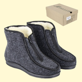 Slippers - Sopozhki black, with zipper, textile, model: 56-32, sizes: 45