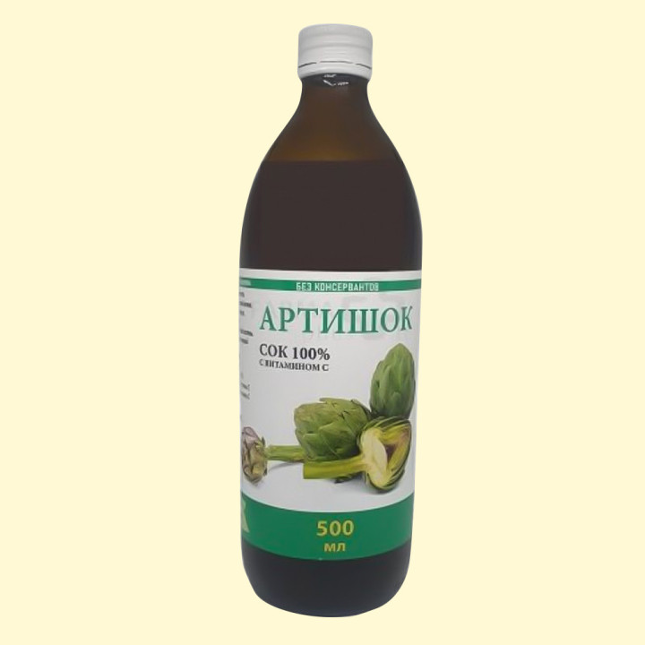 Artichoke juice with vitamin C without sugar and preservatives, 500 ml