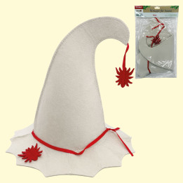 Felt Sauna Hat Witch, 39 × 41 cm, natural white, 100% wool