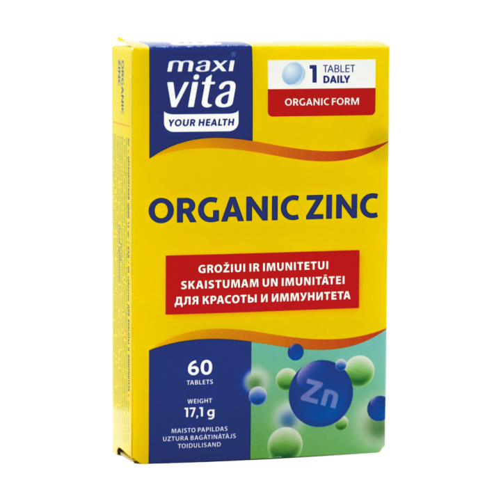 Органический цинк Maxi Vita 60 таблеток, 17,1 г