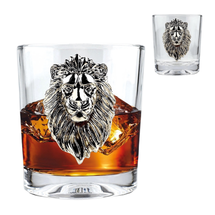 Whiskey Glass Lion, 230 ml, 7 × 7 × 8,5 cm