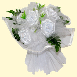 Hochzeit-Dekor Blumenstrauß weiß, ca. 25 x 25 cm,verschiedene Design