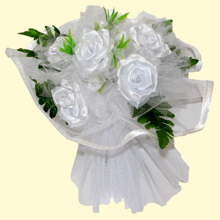 Hochzeit-Dekor Blumenstrauß weiß, ca. 25 x 25 cm,verschiedene Design