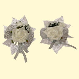 Hochzeit-Dekor-2er-Set Blumen weiß, ca. 7 x 11 cm,verschiedene Design