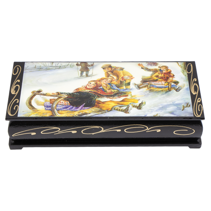 Schatulle Катание на санках, ca. 17,5 x 3,5 x 8,5 cm *