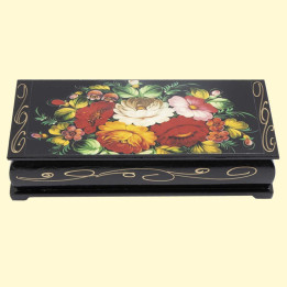 Zhostovo Box, Lacquer Miniature, 17,5 x 3,5 x 8,5 cm