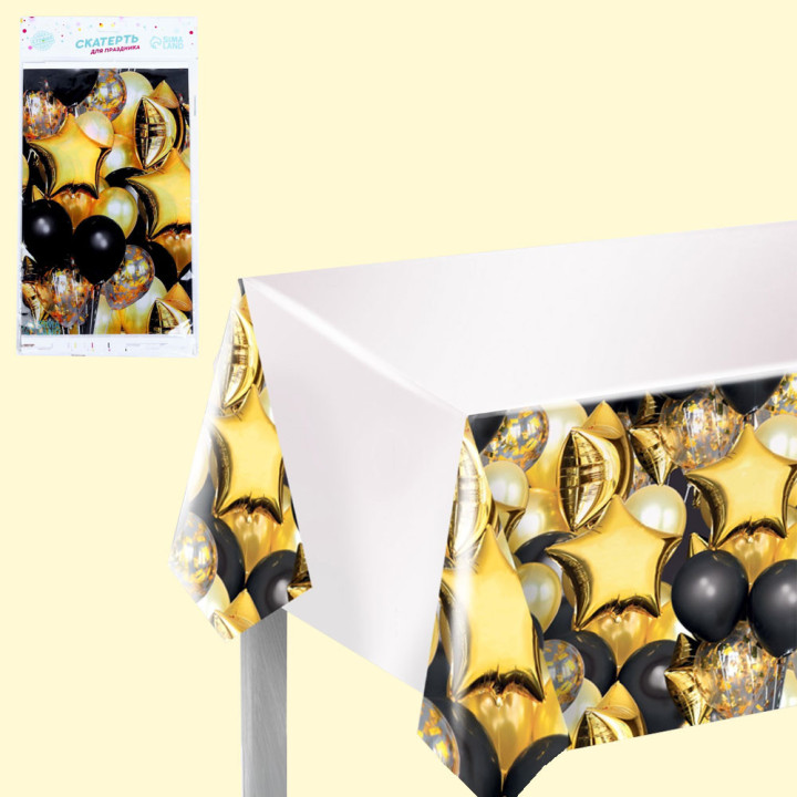 Disposable tablecloth Balloons and Stars, 137 × 180 cm