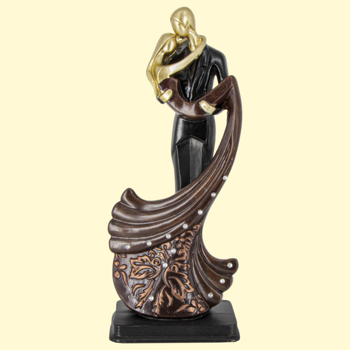 Statuettes for decoration - Newlyweds, with rhinestones, made of polymer resin, 30 x 13 cm