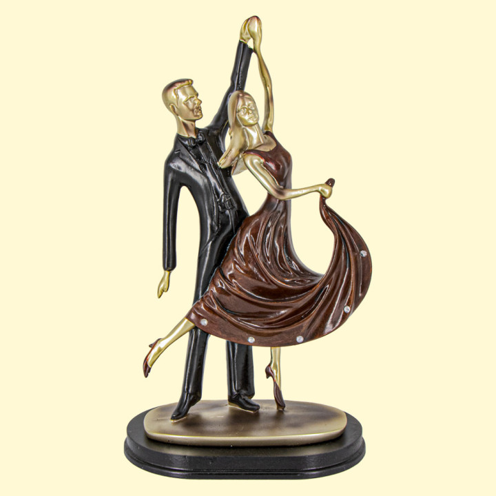 Statuette for decoration - Dancing couple, with rhinestones, made of polymer resin, 30 x 18 cm