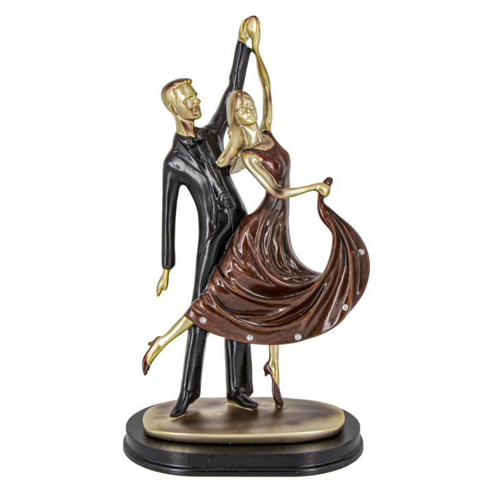 Statuette for decoration - Dancing couple, with rhinestones, made of polymer resin, 30 x 18 cm