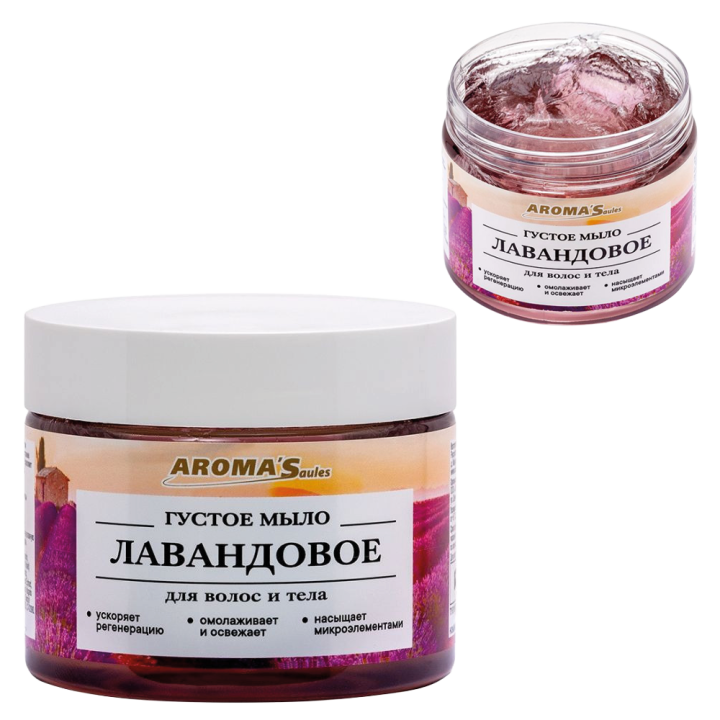 AROMA'Saules Густое мыло для тела и волос Лавандовое, 250 мл