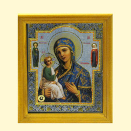 Икона Иерусалимская, деревянная рама, двойное тиснение, 11 x 13 см