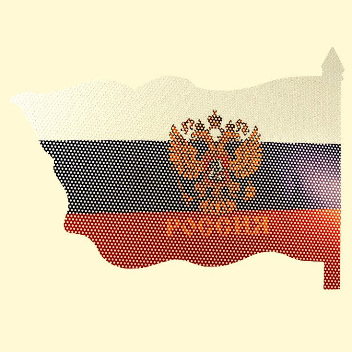 Наклейка Россия 2 шт. для авто или окна, 20 x 20 см