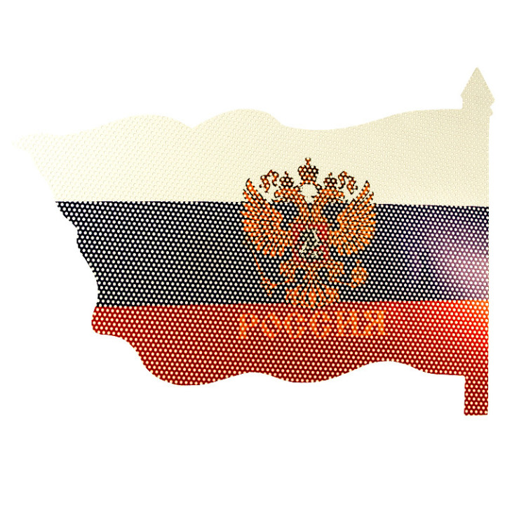 Aufkleber Russland 2 St, für Fenster oder Glas, 20 x 20 cm