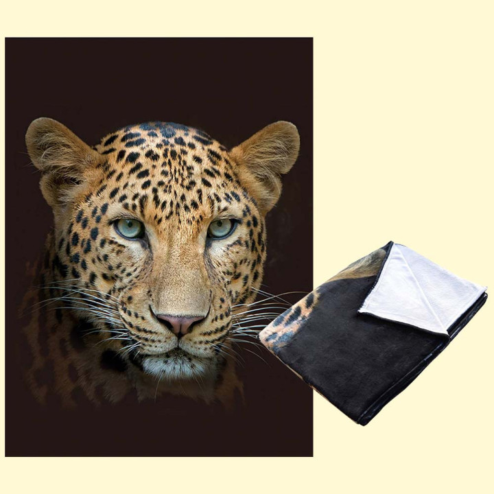 High-Quality Blanket-Cover LeoPard, approx. 150 x 200 cm