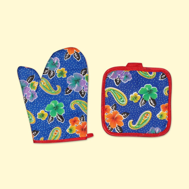 Küchen-Set 2-Tlg. (Handschuh + Topflappen) ,100% Polyester