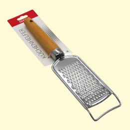 Hand grater, single-sided, fine holes, 26 cm, wood, steel